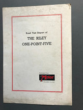 Vintage 1957 The Riley One-Point-Five Car Test Report / Motor Magazine