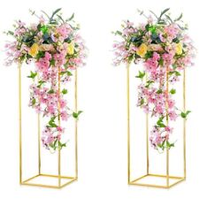 Rose Gold Vase for Centerpieces 2pcs 80cm Height Metal Vases Flower Stand