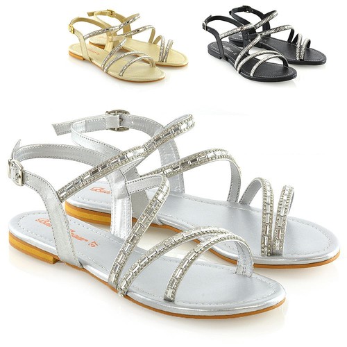 Womens strappy flat sandals - womens,