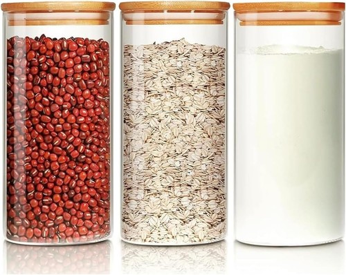 3pcs glass food storage - storage, jars