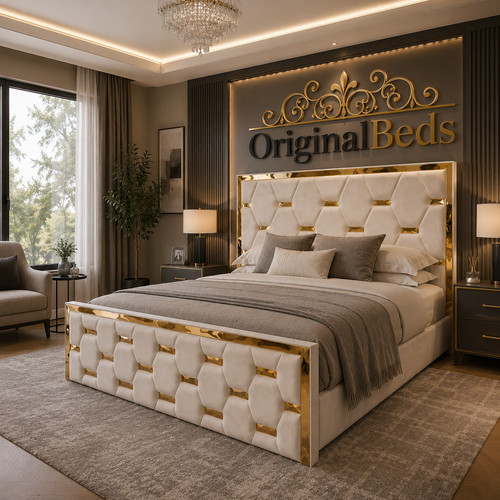 Quality gold strip bed - gold,