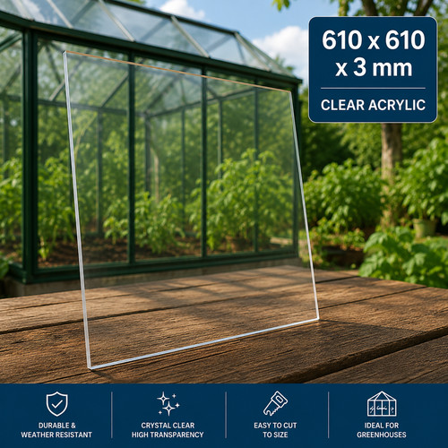 3mm 610mm - 3mm, clear