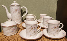 Freiberger Porzellan China GDR. Flowers, Courting Couple. Coffee tea Set.