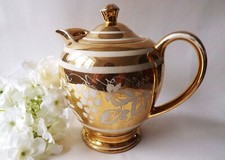 Vintage Gold Sadler Tea or Coffee Pot Vintage Teaware Lustre Ware