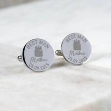 Personalised Engraved Groomsman Cufflinks, Wedding Role Cufflinks, Best Man