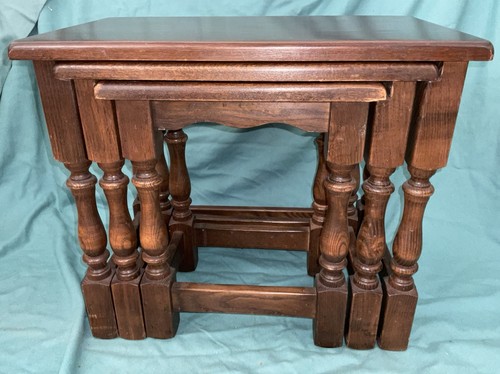 Vintage oak nest tables - vintage,