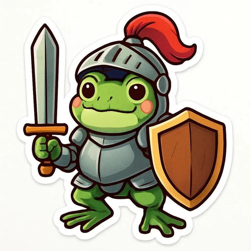 Sticker frog knight car - 4, x