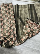 Soft  Floral Black Cotton Zari