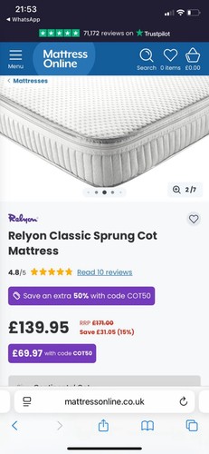 Cot mattress - cot,