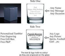 Personalised 10oz Captain Morgan Spice Glass, Christmas, Birthday gift 18th 21st