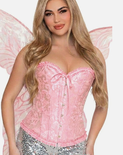 Deluxe corset pink satin - corset, +