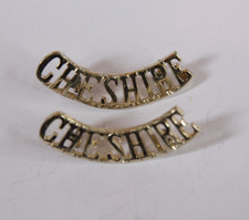 CHESHIRE REGIMENT pair of Anodized Shoulder Titles -military badges