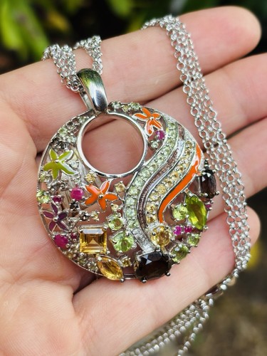 Huge qvc silver enamel and - qvc,
