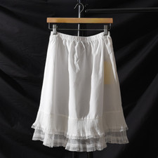 Ladies Underskirt Cotton Short Skirt Petticoat Lace Splicing Ruffles Mesh Solid
