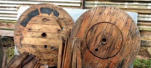 Wooden cable drum - wooden, drum.