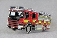 Fire engine pin badge. Fire