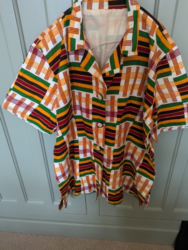 African kente print shirt - ,