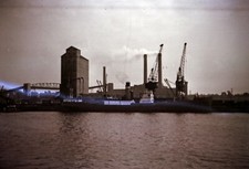 Old Negative of Ship in Docks