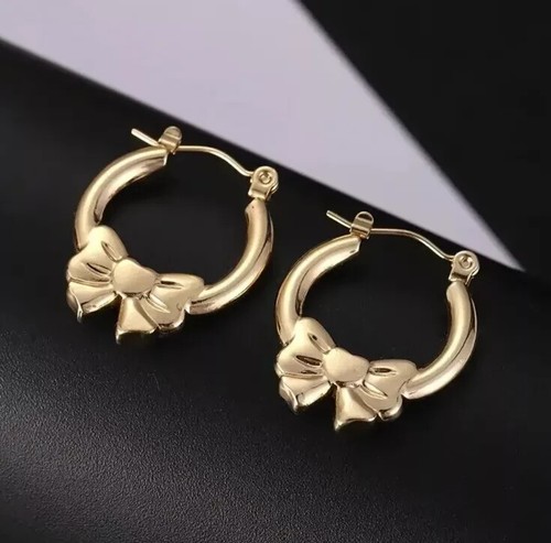 14k gold bow earrings romany - bow,