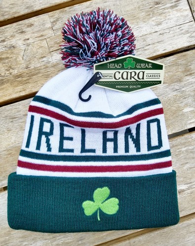 Ireland bobble hat green white - ireland,