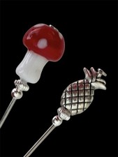 Long hat pins - 3”, mushroom