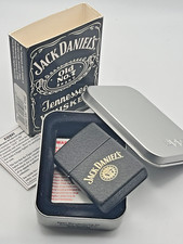 Genuine Brand New 1999 ZIPPO Lighter JACK DANIELS Old No7 Black Crackle Case