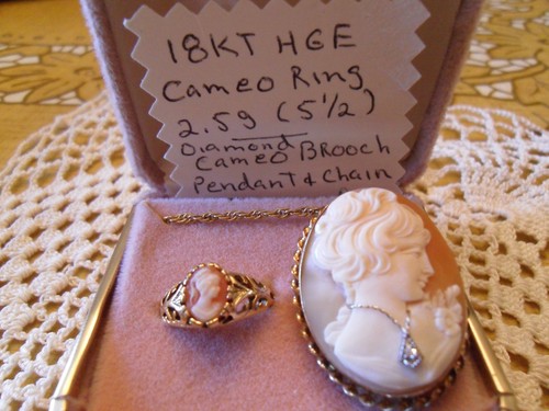 Antique vintage gold cameo - vintage,