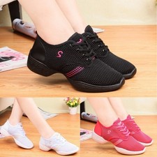 WOMENS TRAINERS JAZZ HIP HOP DANCE SNEAKERS LADIES MESH SOLE DANCING SHOES SIZE