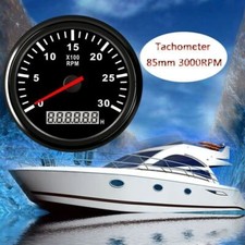 85mm Waterproof Tachometer Tacho Gauge 0-3000RPM Rev Counter for Marine Boat Car