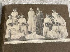 ROYAL SCRAPBOOK OF GEORGE VI & QUEEN MOTHER'S WEDDING 1923 - NEWSPAPER CUTTINGS