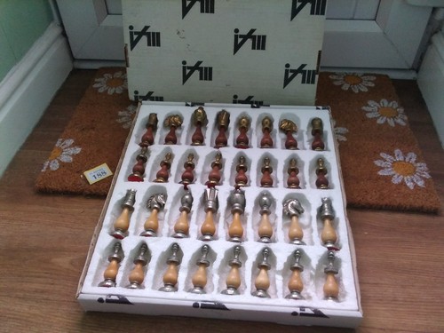 Large chess set metal wood - large,