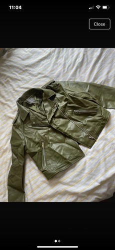 Women false leather jacket - false,
