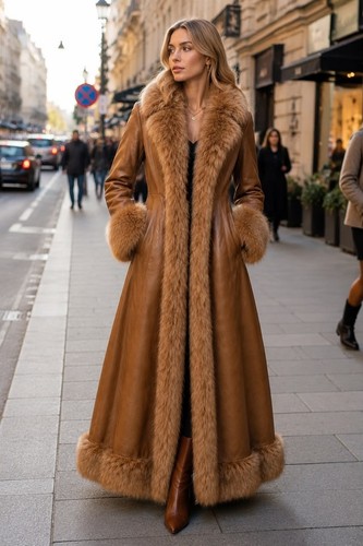 Women luxury brown faux - luxury, fur