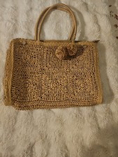 Fat Face Straw Handbag With