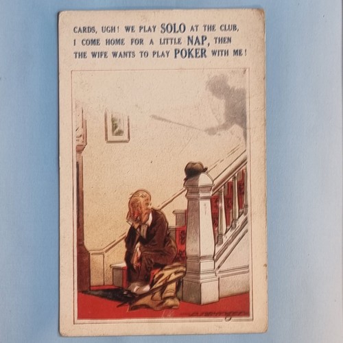 Comic postcard 1924 - comic, drunk