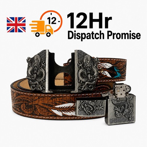 Western dragon lighter buckle - western,