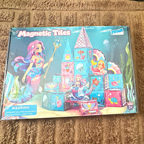 Lelesun magnetic tiles - magnetic, mermaid