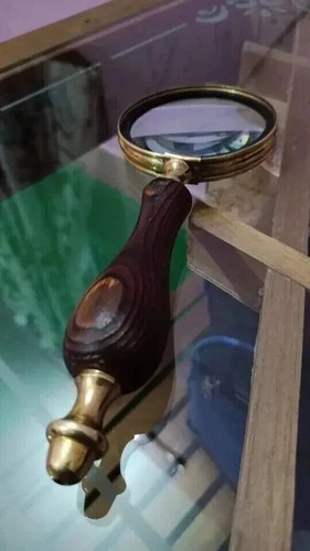 Antique brass heavy magnifying - brass,