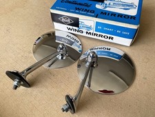 2x Door Side Wing Mirror S/Steel BMC Mini Mk1 Morris Minor Van JM201 Pair