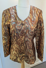 VINTAGE GINA BACCONI Gold Long Sleeve Evening  Jacket - size 12