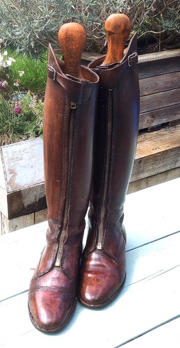 Vintage leather riding boots - vintage,