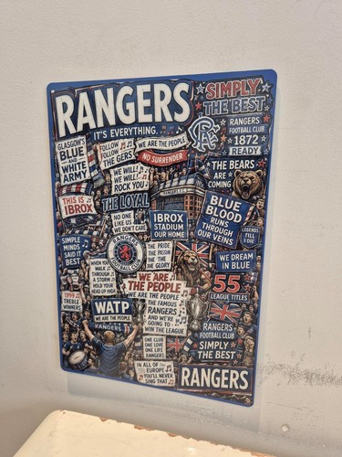 Rangers funny sign - (a4),