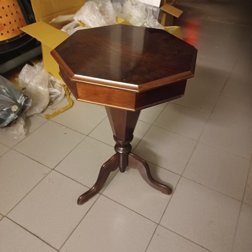Octagonal walnut coffee table