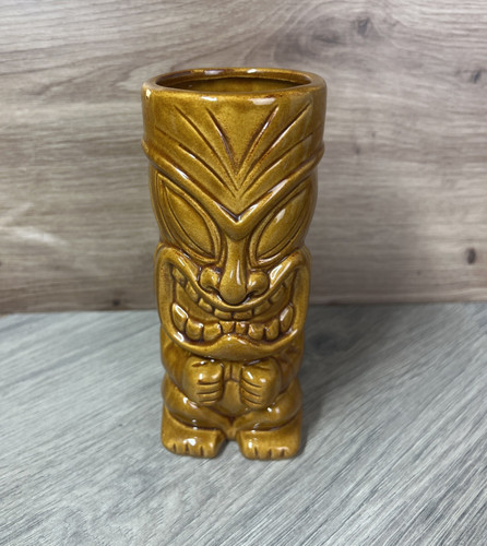 Tiki light brown mug - 7, inch