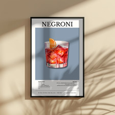 Negroni Recipe Print A4 A3