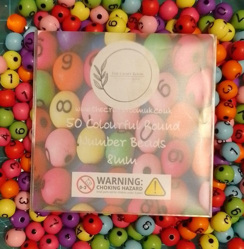 Colourful round number - round, beads