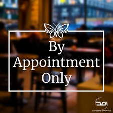 By Appointment Only Business Vinyl Sticker Sign Hairdressers Spa Tattoo Salon