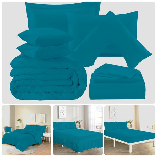 Plain teal premium - teal, bedding
