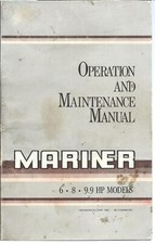 Mariner 6HP 8HP 9.9HP Outboard Owners Manual 1987 (emailed copy in 24 hrs)