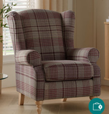 Woollen check fabric upholstery material 140 cms wide by Next Tweedy Elsworth